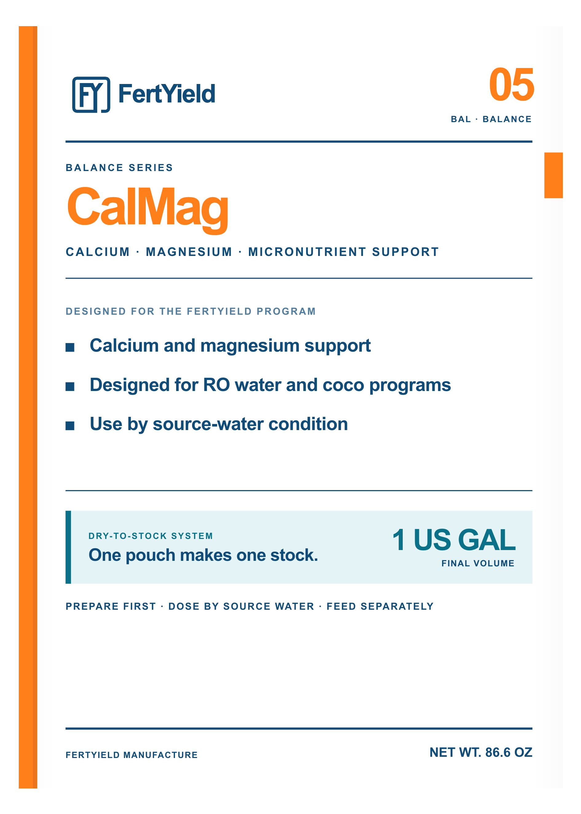 CalMag front package label