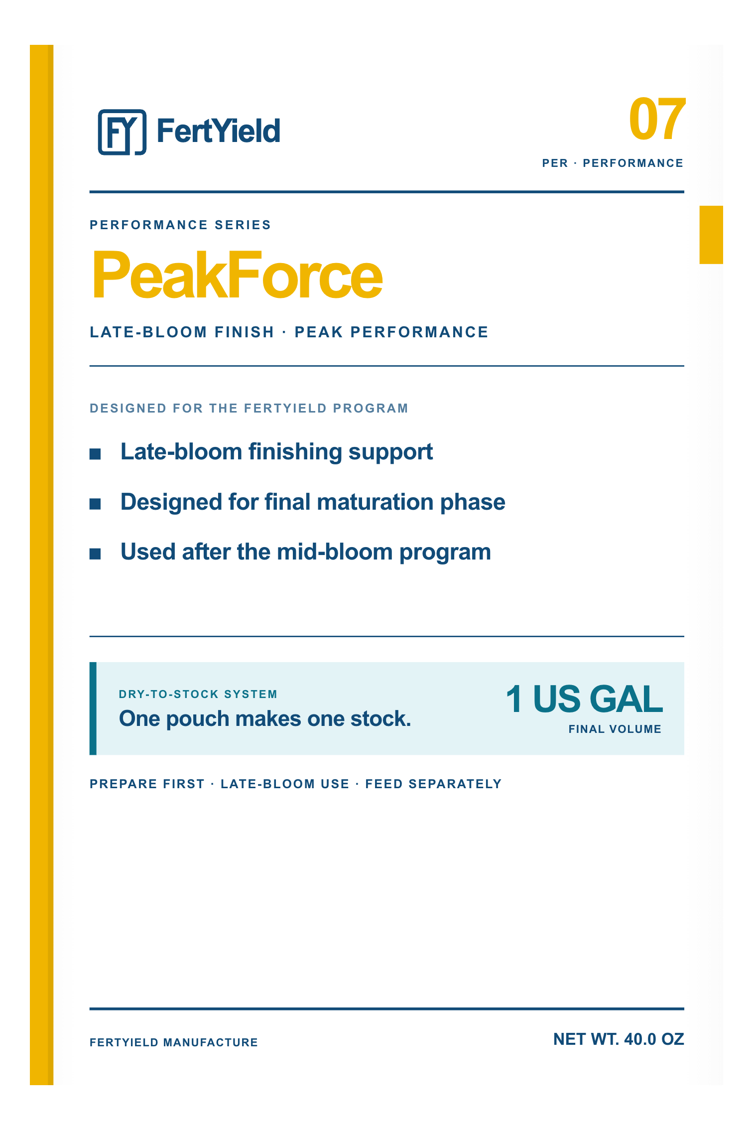 PeakForce front package label